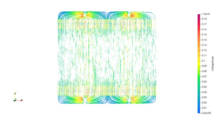 CFD simulation of stack flow field